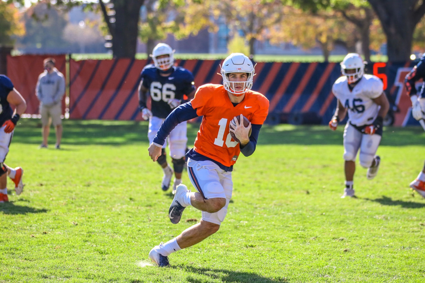 Brandon Peters practice running